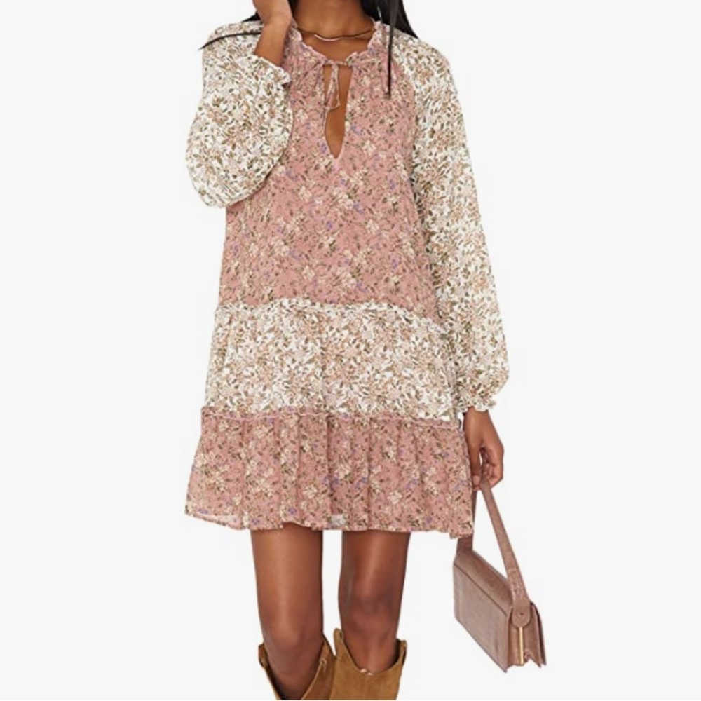 SHOW ME YOUR MUMU Birdie Mini Dress Floral Mix Print Size Medium